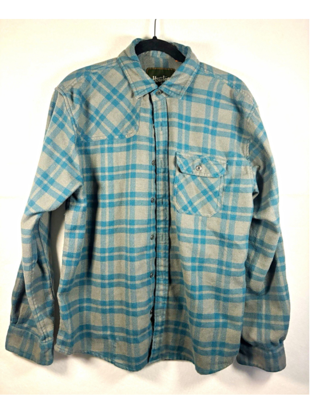 Howler Bros Men’s L Blue/Gray Plaid Flannel Long Sleeve Button-Up Shirt